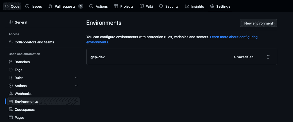 Git Environments